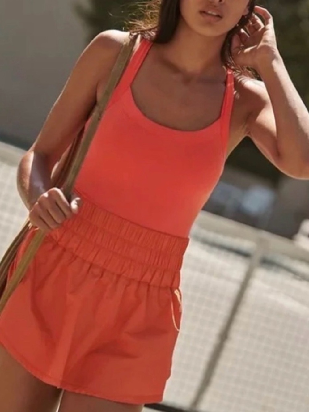 Free people - bright Coral romper